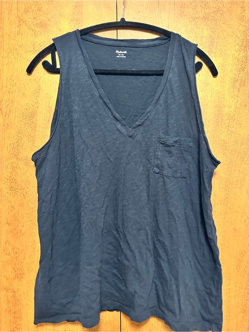 Madewell Black V-Neck Pocket Tank